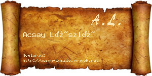 Acsay László névjegykártya
