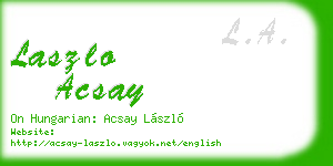 laszlo acsay business card