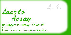 laszlo acsay business card